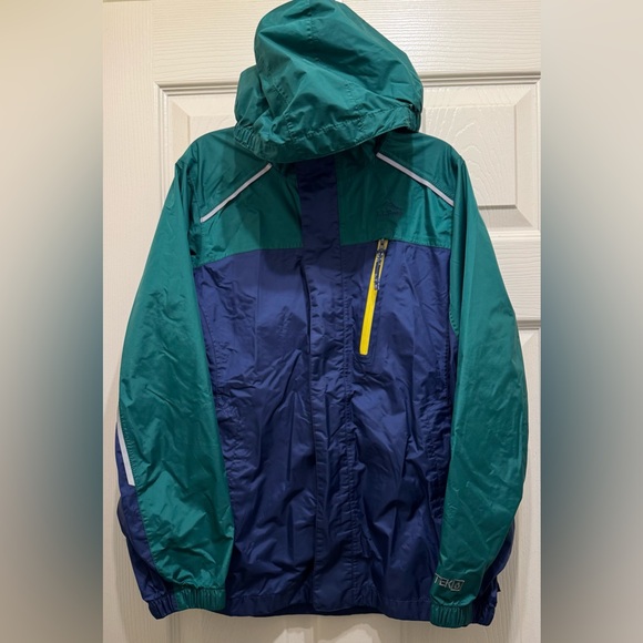 L.L. Bean Kids' Trail Model Rain Jacket, Color: Night/Emerald Spruce, Size:10-12 - Picture 1 of 8